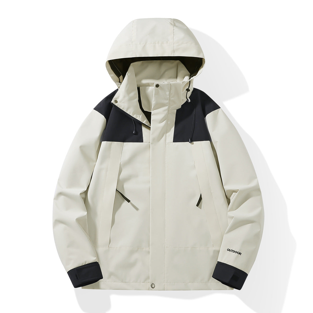 Men's Weatherproof Shell Parka with Adjustable Hood and Concealed Zippers EVA-US
