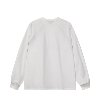 Unisex Oversize Sweatshirt in Retro Sports Style with Raglan Sleeves and Contrast Piping EVA-US