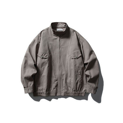 Men's Boxy Field Blouson with Stand-up Collar, Front Zip and Flap Pockets EVA-US