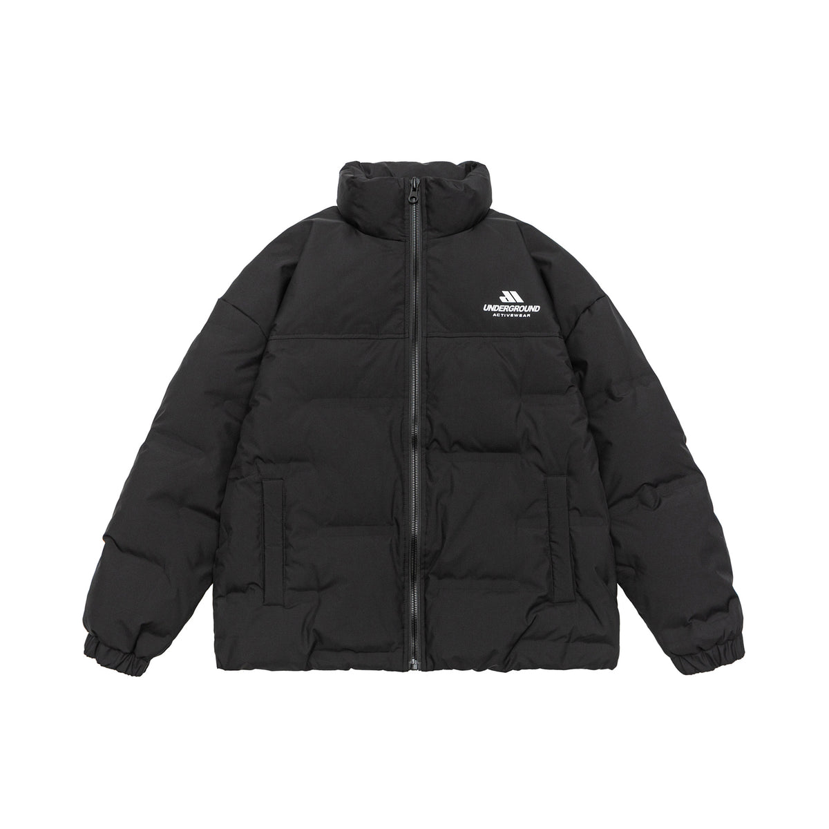 Unisex Padded Comfort Puffer Jacket with High Stand Collar and Brand Logo EVA-US