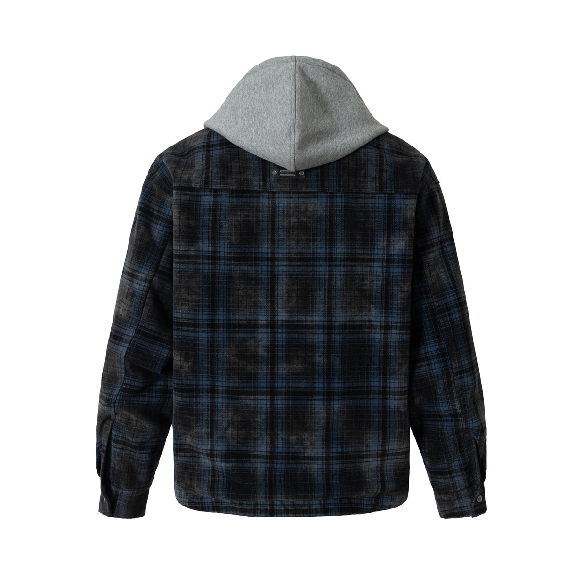 Men's checked layer shirt jacket with integrated hood inner jacket EVA-US