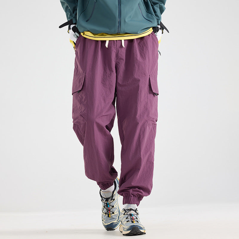 Men's Lightweight Utility Cargo Pants made of Ripstop with Elastic Hem and Multiple Pockets EVA-US