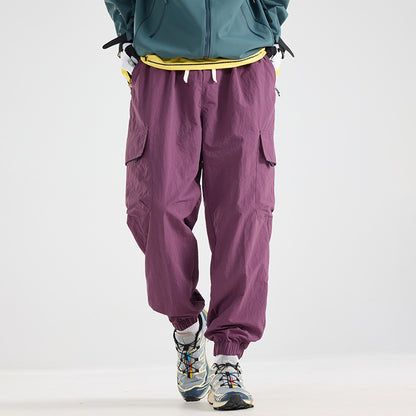 Men's Lightweight Utility Cargo Pants made of Ripstop with Elastic Hem and Multiple Pockets EVA-US