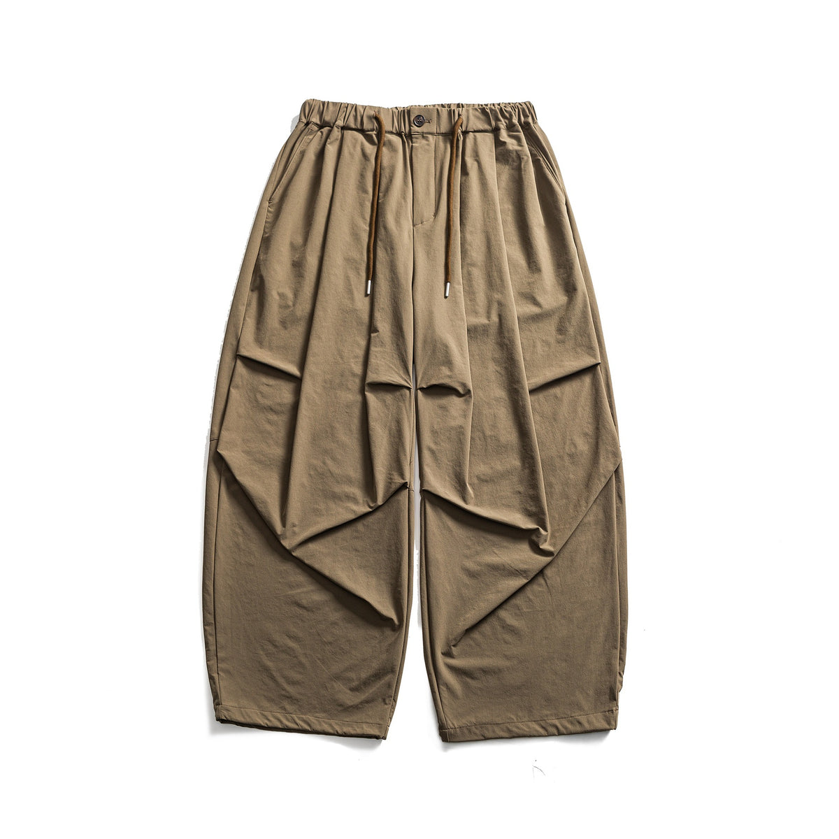 Women's Wide Cropped Cargo Culotte with Drawstring Waistband and Pleat Detail