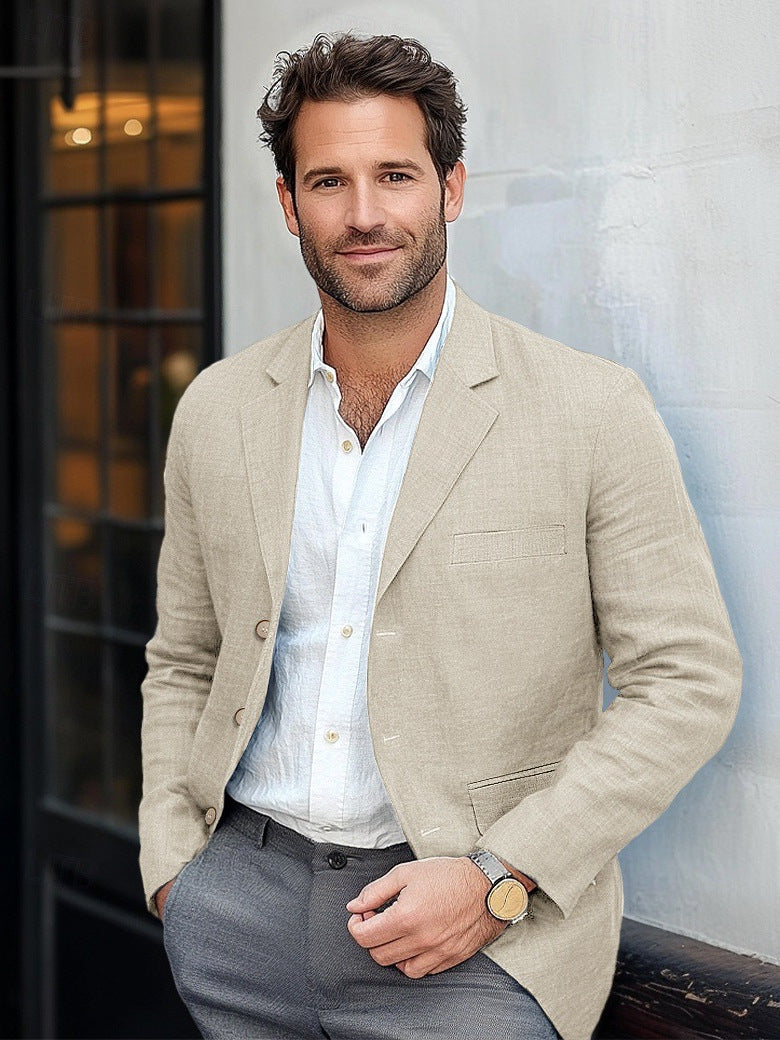 Men's Casual Linen Blazer EVA-US