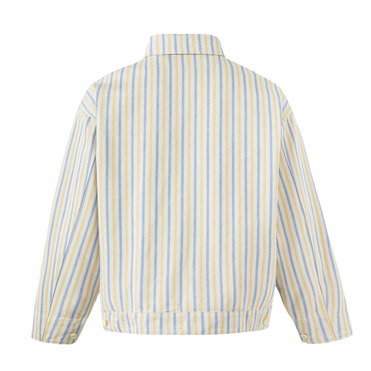 Unisex Striped lightweight Boxy transitional jacket with shirt collar and zipper EVA-US