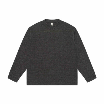 Unisex Structured Henley Sweater with Short Button Collar and Oversized Fit EVA-US