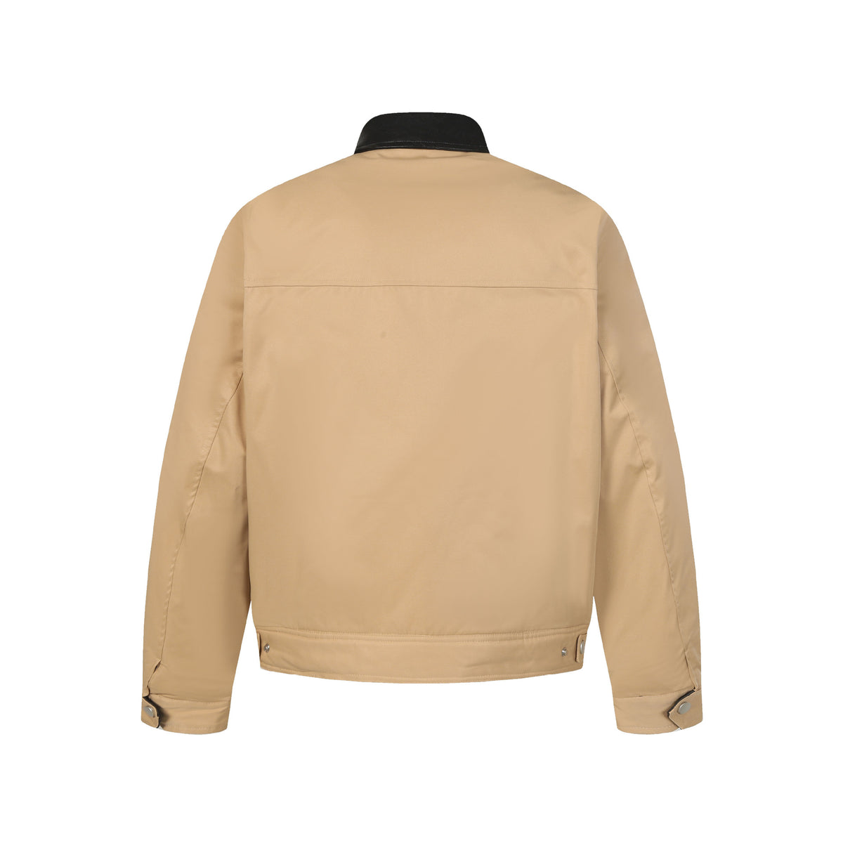 Unisex Short Boxy Quilted Blouson Jacket with Contrasting Leather-Look Collar EVA-US