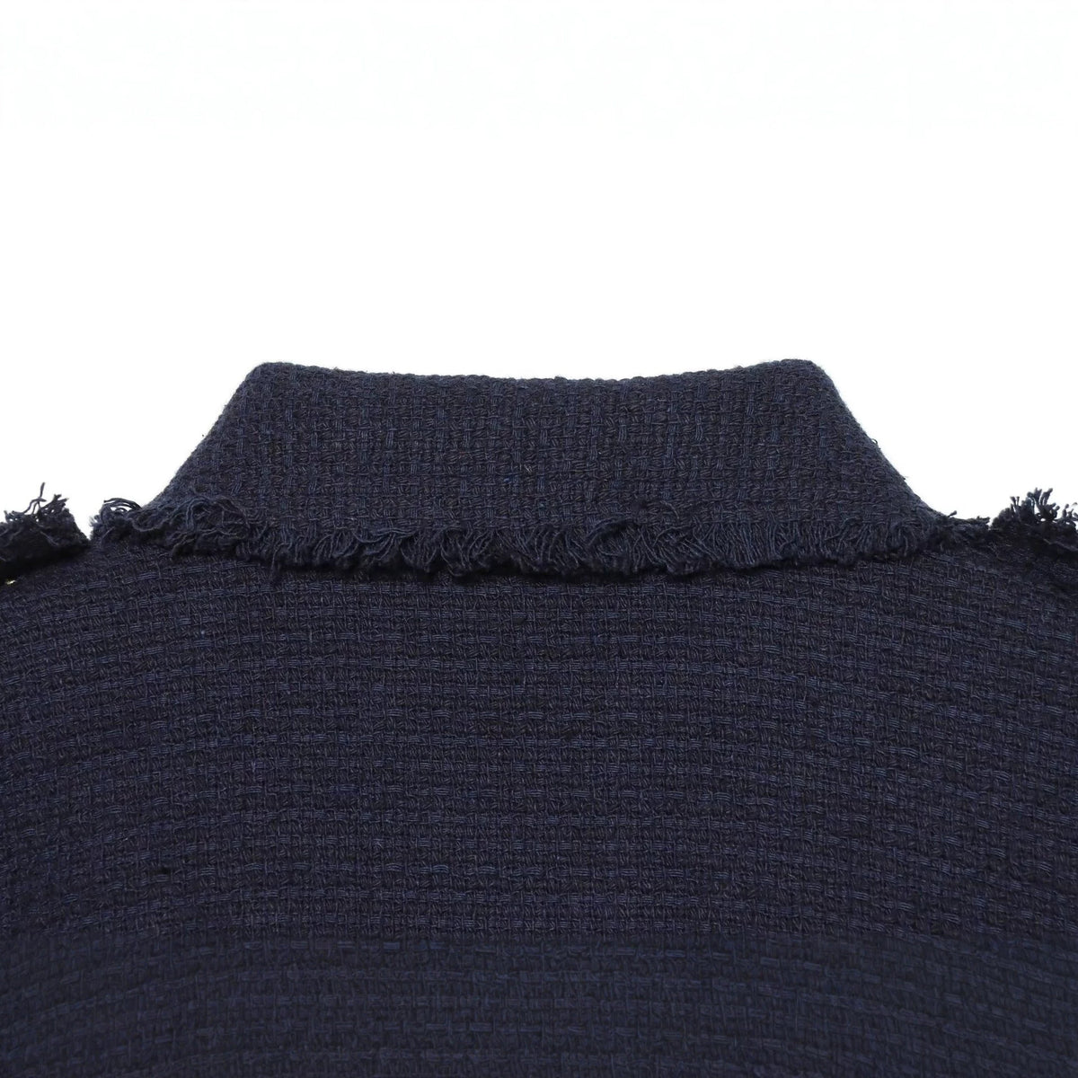 Women Short Boucle Jacket with Fringe Hem, Shoulder Pads and Patch Pockets EVA-US
