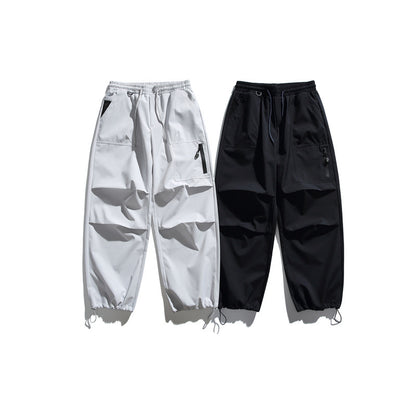 Unisex Technical Cargo Jogger Pants with Elastic Waistband, Zipper Pocket and Drawstring EVA-US