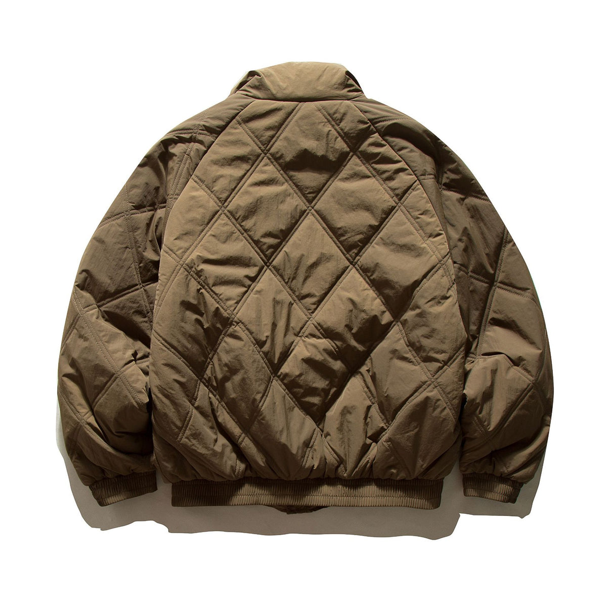 Unisex Boxy Padded Blouson with Diamond Quilting and High Funnel Collar EVA-US
