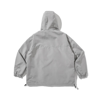Unisex Technical Shell Jacket with Hood, Utility Pockets and Drawstring EVA-US
