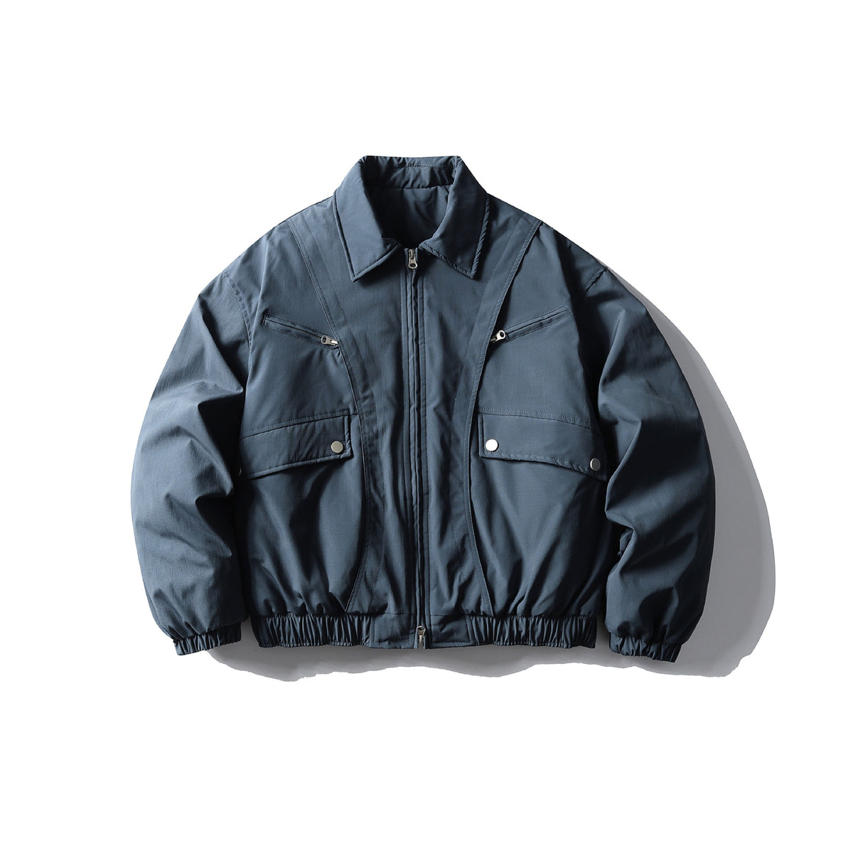 Men's boxy padded field blouson with zip chest pockets and elastic hem EVA-US