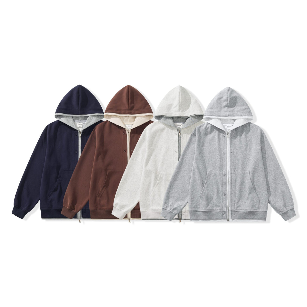 Unisex Boxy-Hooded Zip Jacket made of French Terry EVA-US