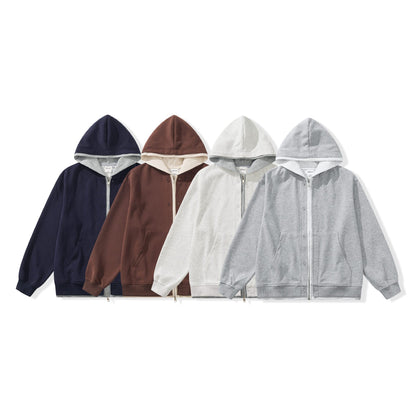 Unisex Boxy-Hooded Zip Jacket made of French Terry EVA-US