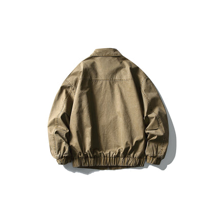 Men's short jacket in utility canvas style with full zip and elastic hem EVA-US