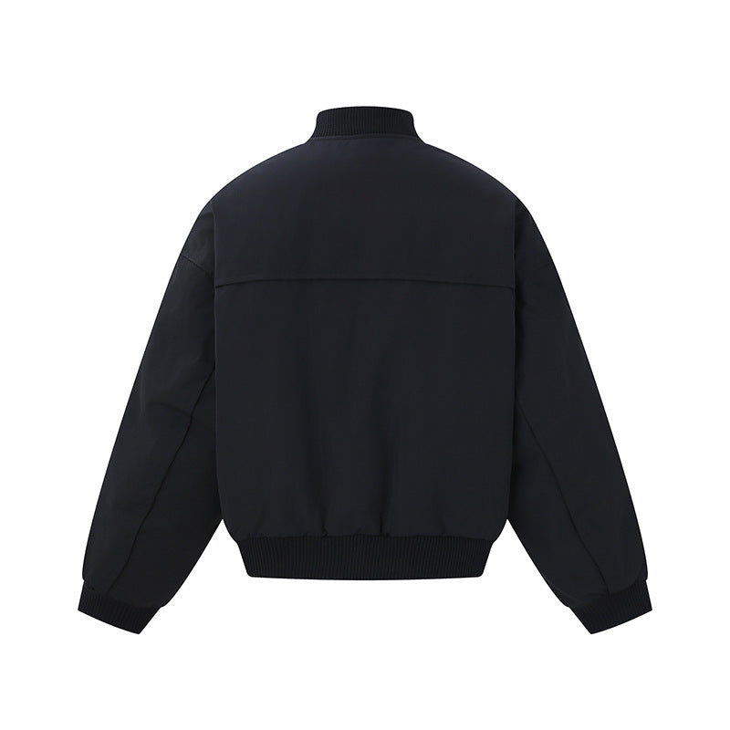 Men's short-cut technical bomber jacket with diagonal zip pockets and ribbed cuffs EVA-US