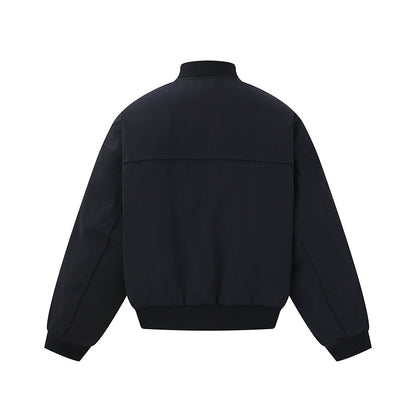 Men's short-cut technical bomber jacket with diagonal zip pockets and ribbed cuffs EVA-US