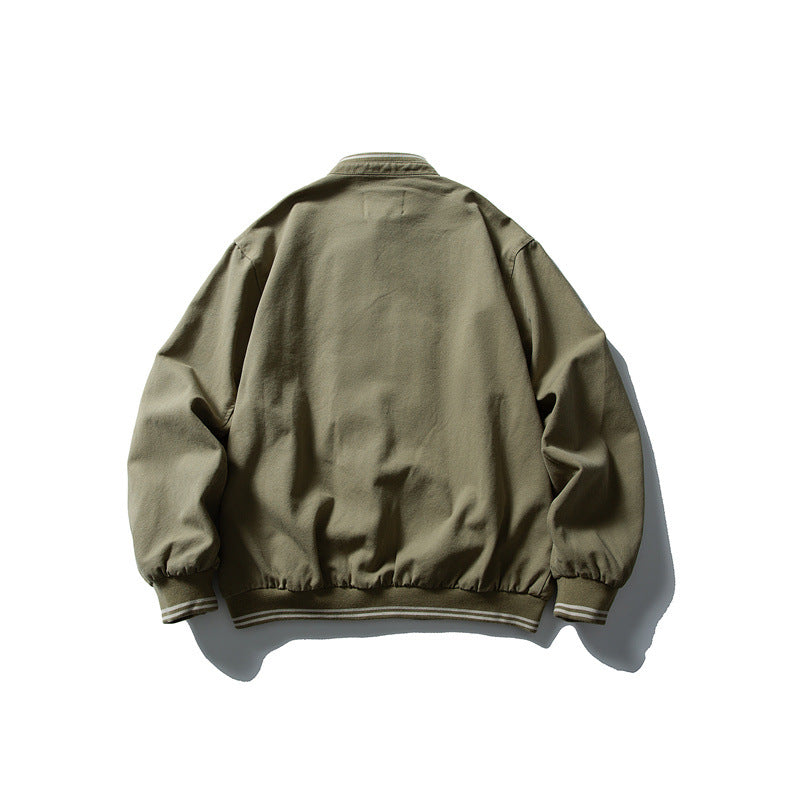 Unisex Kastig cut cotton canvas bomber jacket with stand-up collar and ribbed hem EVA-US