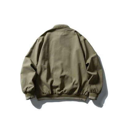 Unisex Kastig cut cotton canvas bomber jacket with stand-up collar and ribbed hem EVA-US