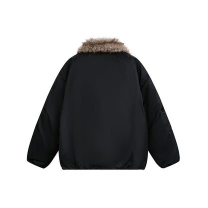 Men's down jacket with cozy faux fur lining and hood EVA-US