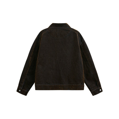 Unisex Boxy Blouson Jacket made of velours suede look with full zip and flap pockets EVA-US