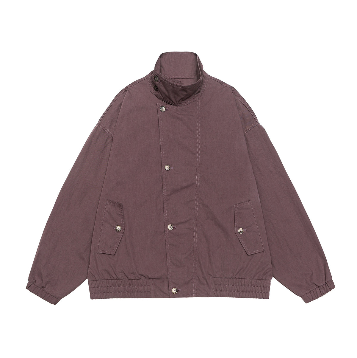 Unisex Lightweight Boxy Blouson with Funnel Collar and Utility Pockets EVA-US