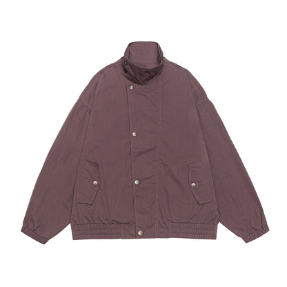 Unisex Lightweight Boxy Blouson with Funnel Collar and Utility Pockets EVA-US