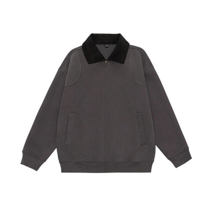 Unisex Oversize Zip jacket with cord collar and built-in side pockets EVA-US
