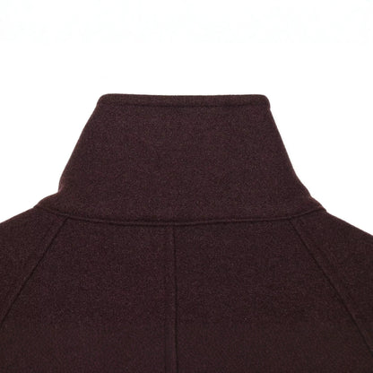 Ladies short coat double-breasted wool blend with high standing collar and belt EVA-US