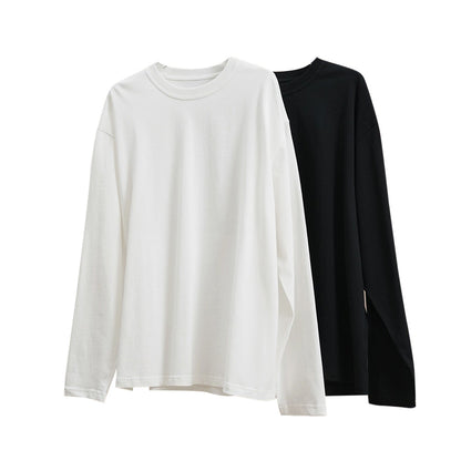 Women Loose Long Sleeve in Oversized Style made of Cotton Jersey with Extended Hem EVA-US