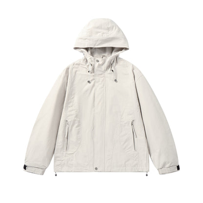 Unisex Short-cut water-resistant hooded jacket in boxy cut with drawstring and adjustable cuffs EVA-US