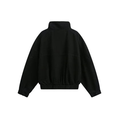 Unisex Short cut Boxy outdoor jacket with concealed zipper placket, high stand-up collar and elastic waistband EVA-US