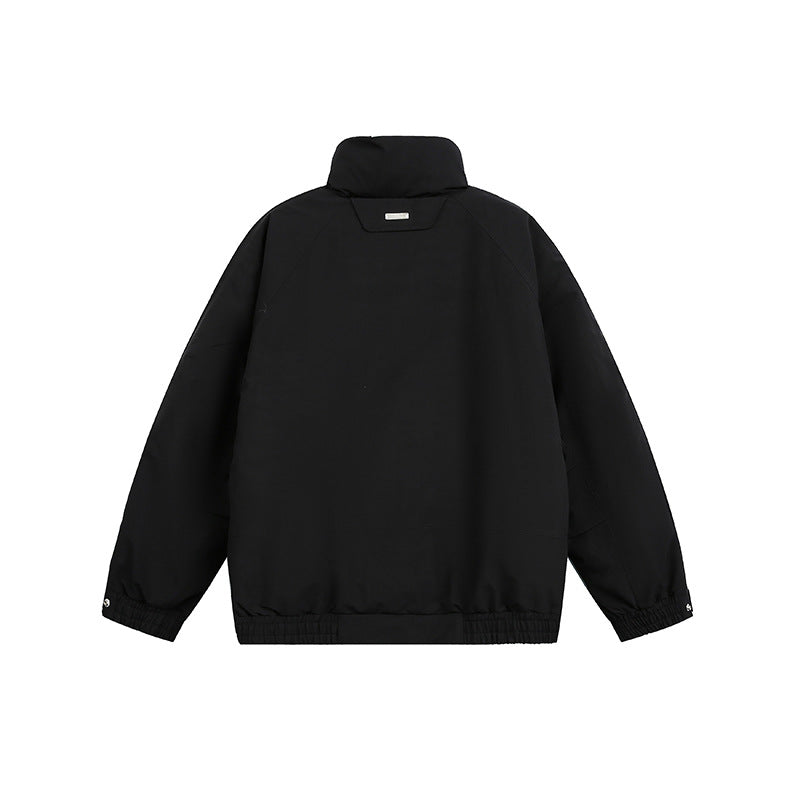 Unisex Oversize Blouson Jacket with Stand-Up Collar and Quilted Inner Lining EVA-US