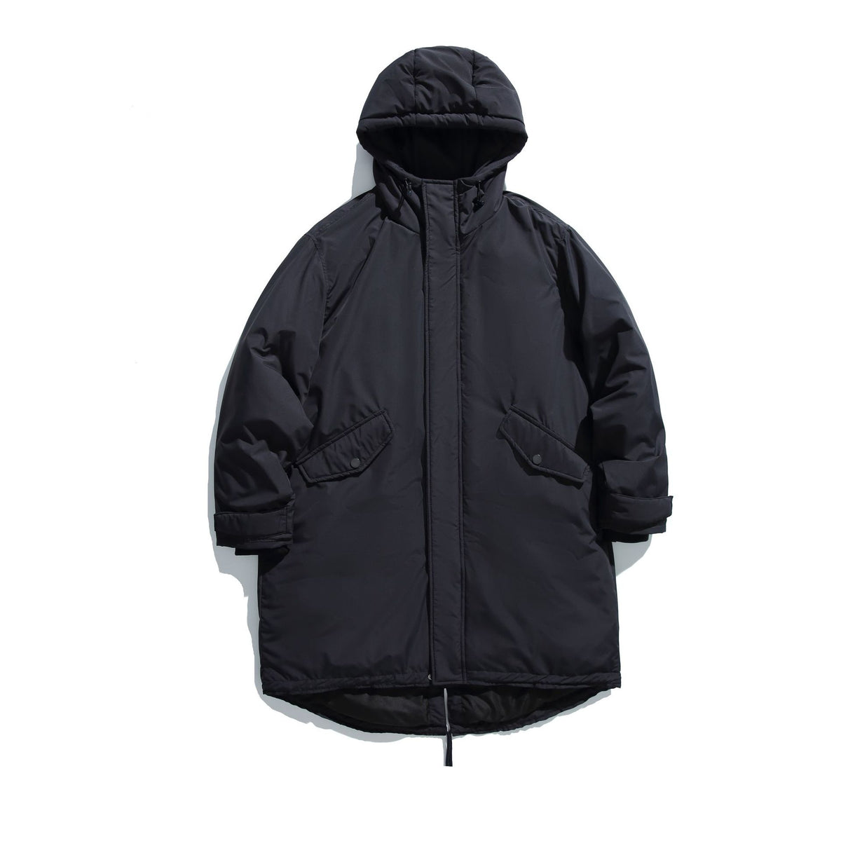 Men's Long Insulated Functional Parka with Stand-Up Collar and Drawstring Hem EVA-US
