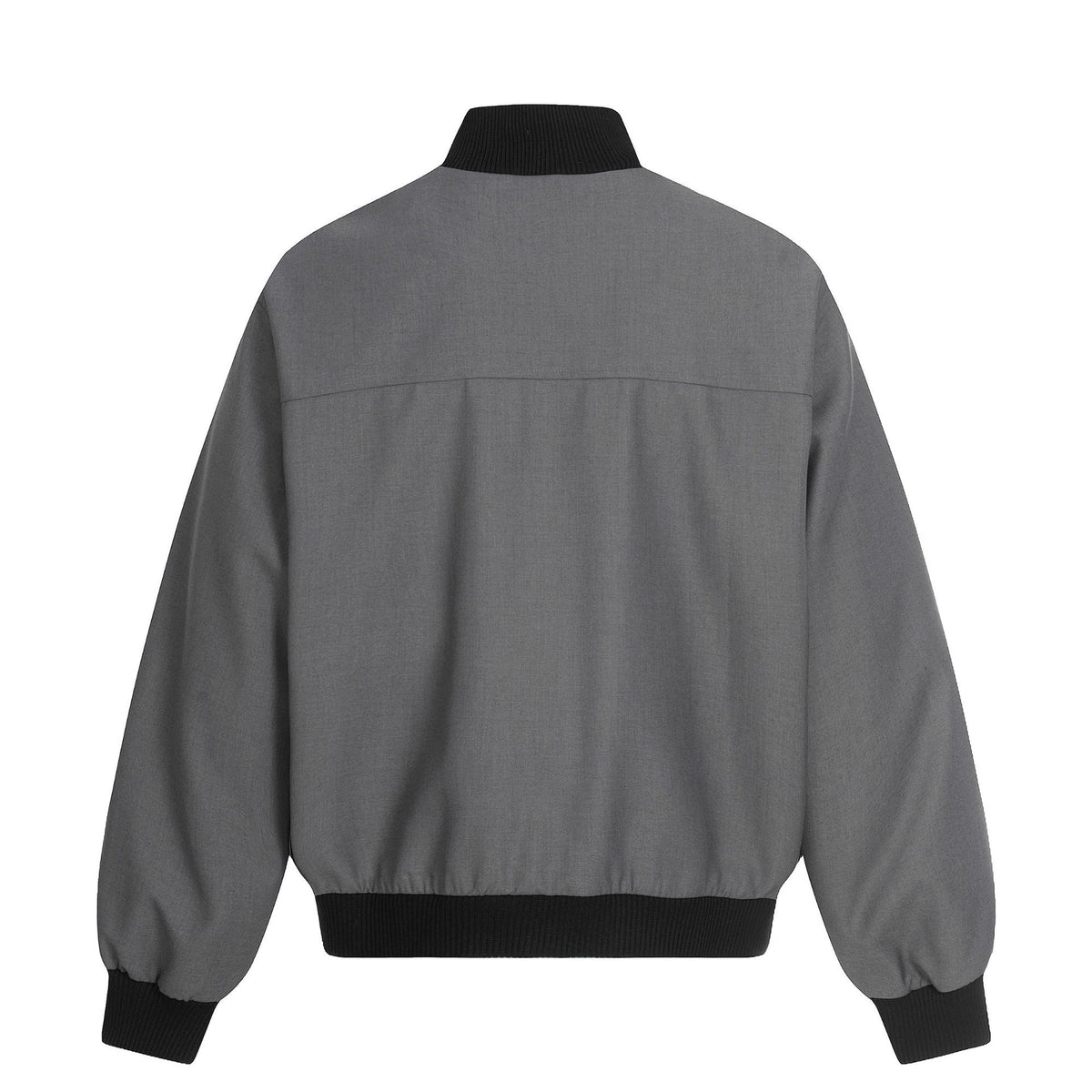 Unisex Short Boxy Bomber Jacket with Concealed Zip Front and High Ribbed Collar EVA-US