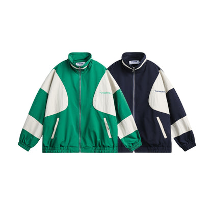 Unisex Boxy-Colorblock-Training Jacket with high stand-up collar EVA-US