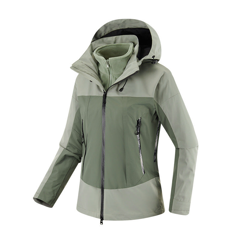 Women's Weatherproof Urban Trekking Jacket with Thermal Fleece Lining and Welded Zippers EVA-US