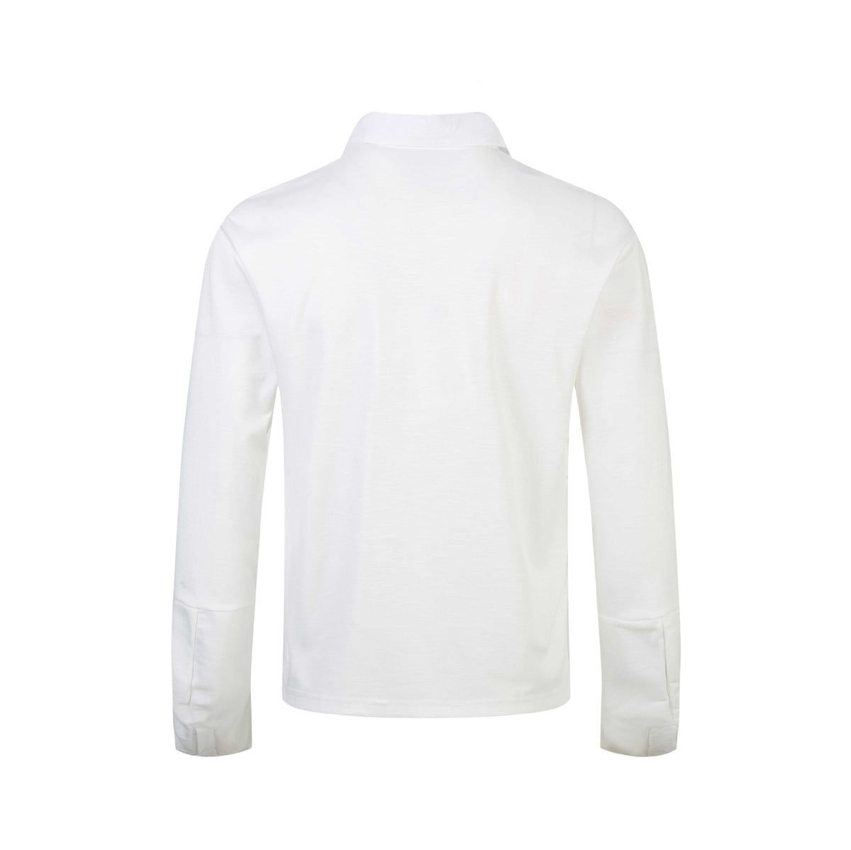 Women’s polo shirt-long sleeve shirt with shirt collar, text print and rhinestone application EVA-US