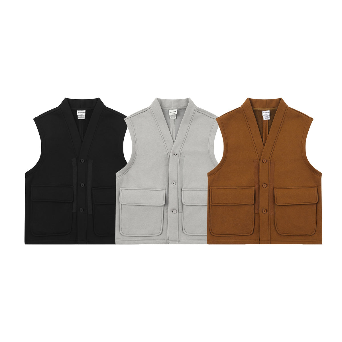 Unisex Utility Vest with V-neck, large flap pockets and button placket EVA-US