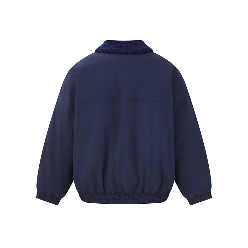 Men's Windproof Boxy Bomber in Workwear Style with Teddy Collar EVA-US