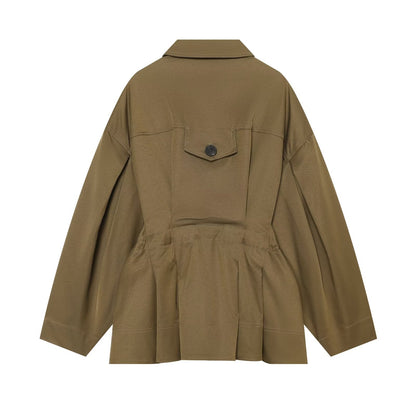 Women's short jacket in utility style with a loose fit and large flap pockets EVA-US