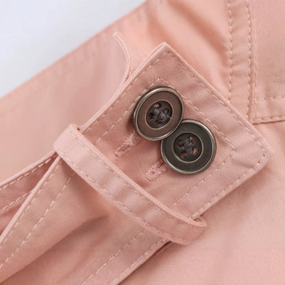 Women Lightweight Cropped Field Jacket with Stand-up Collar, Drawstring and Flap Pockets EVA-US
