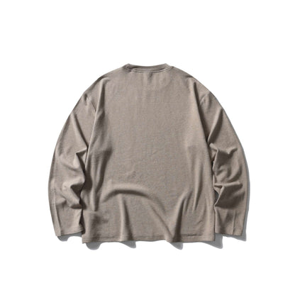 Unisex Oversize Round Neck Sweatshirt with Raglan Seams and Fine Waffle Texture EVA-US