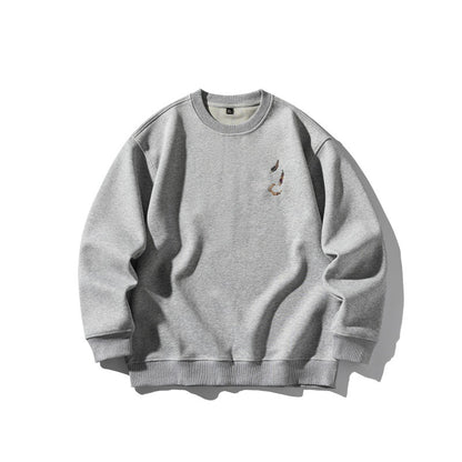 Unisex Oversized Sweatshirt with subtle Koi embroidery EVA-US