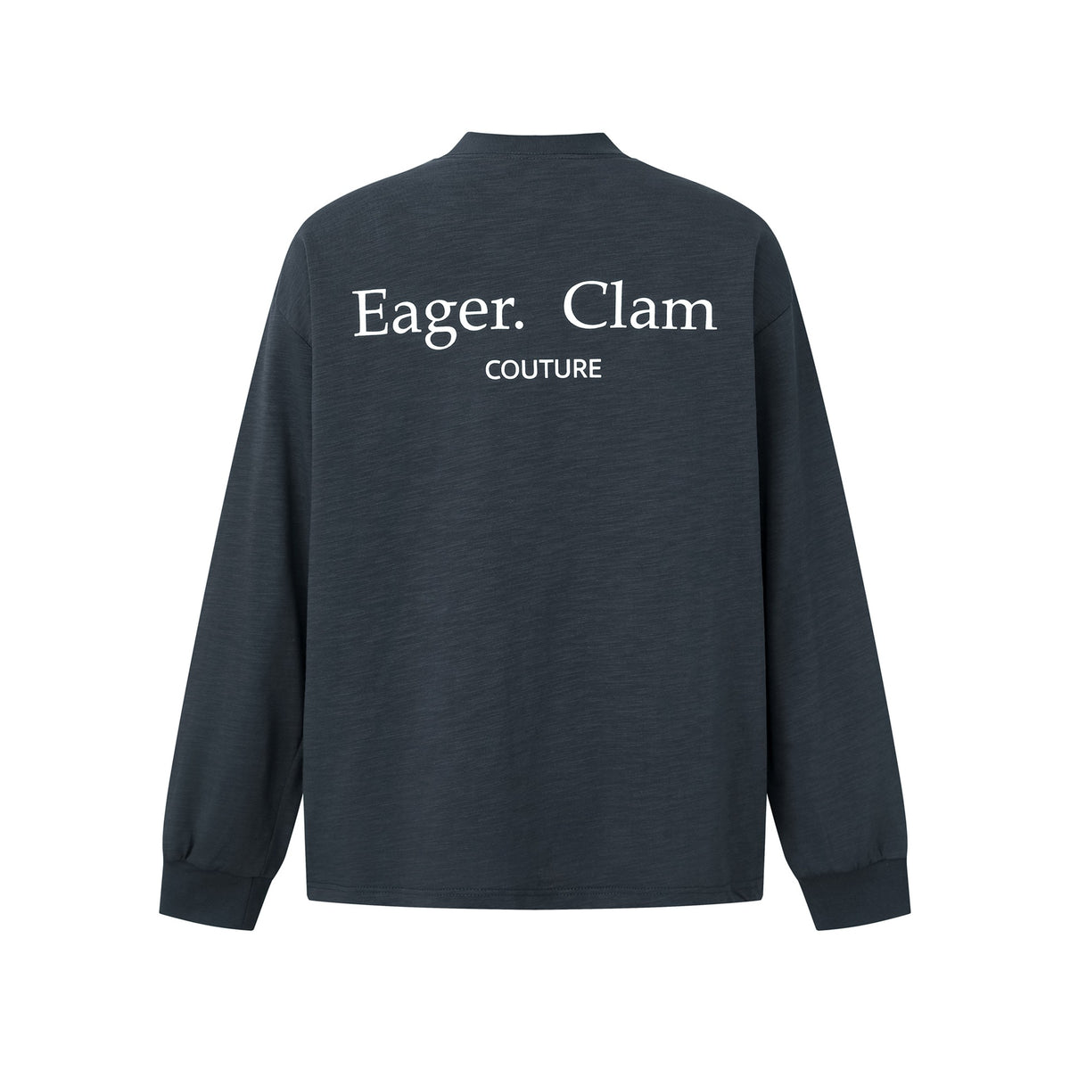 Unisex Oversize-Longsleeve Shirt with Slub Cotton and Half-High Roll Neck EVA-US
