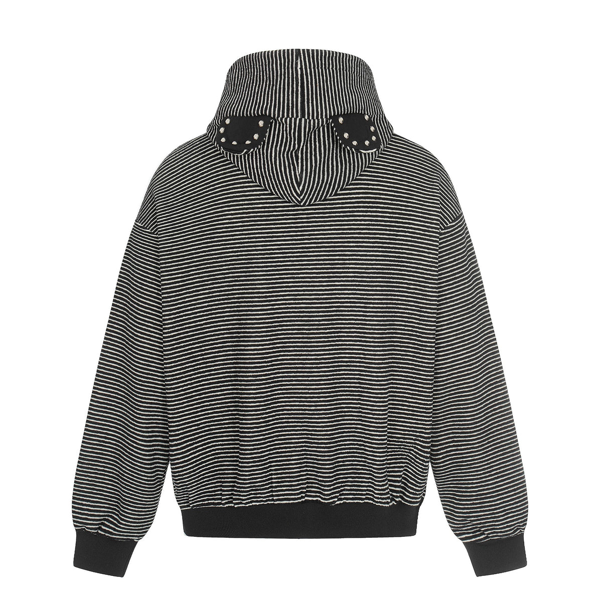 Unisex Striped Zip-Up Hoodie Sweatshirt with Textured Surface EVA-US
