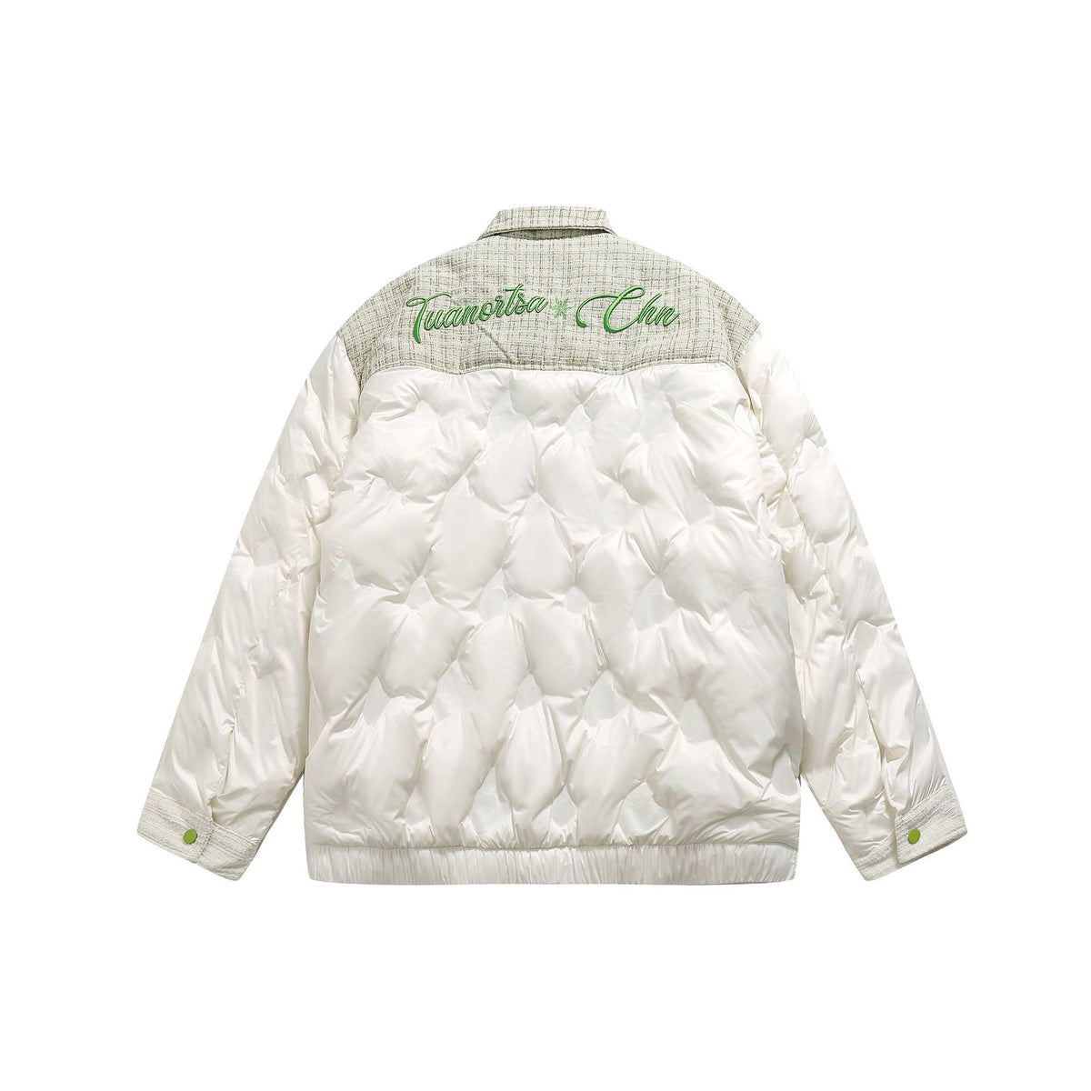 Women's quilted shirt jacket with tweed trim and flap pockets EVA-US