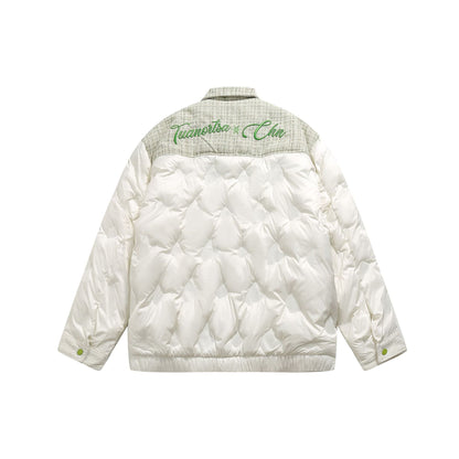 Women's quilted shirt jacket with tweed trim and flap pockets EVA-US