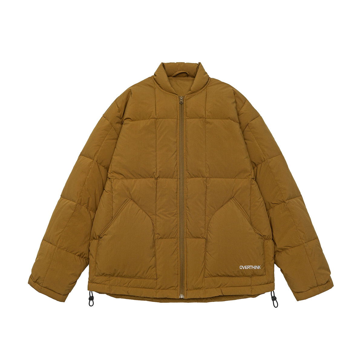 Men's Boxy quilted insulation jacket with stand-up collar, drawstring, and logo application EVA-US